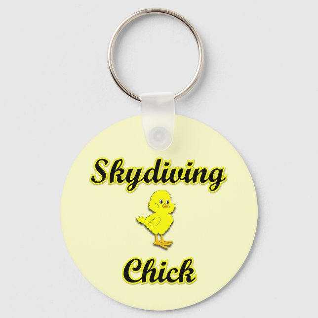 Skydiving Chick Key Ring (Front)