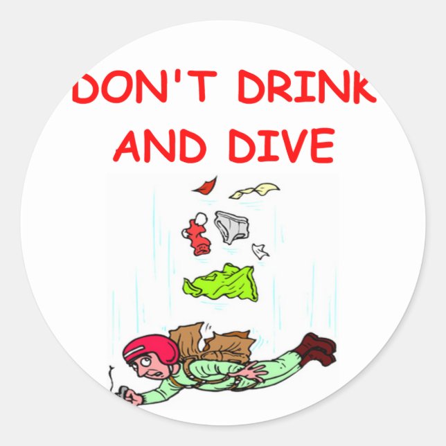 skydiving classic round sticker (Front)