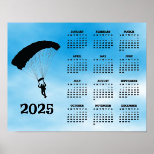 Skydiving Design 2025 Calendar Poster