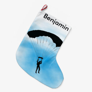 Skydiving Design Large Christmas Stocking