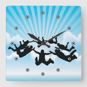Skydiving Design Wall Clock
