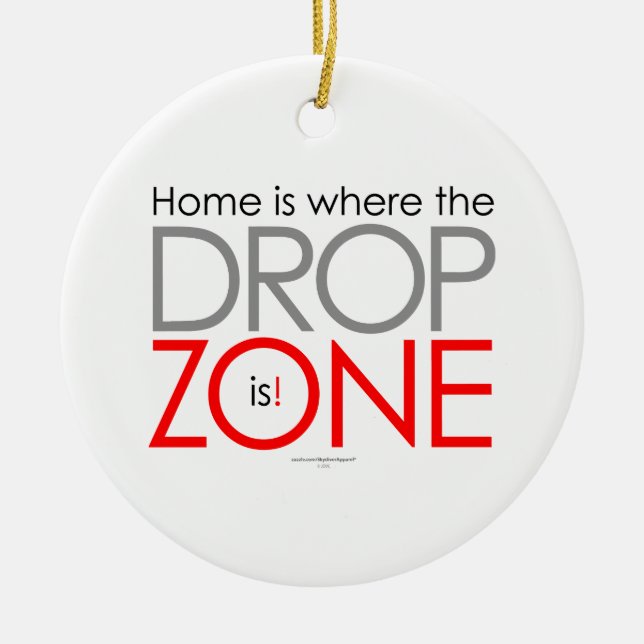 Skydiving Drop Zone Ceramic Tree Decoration (Front)