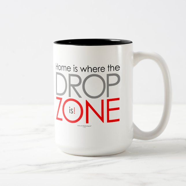 Skydiving Drop Zone Two-Tone Coffee Mug (Right)
