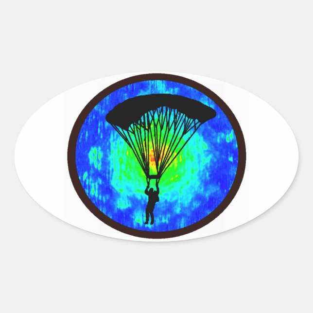SKYDIVING EARTH VIEW OVAL STICKER (Front)