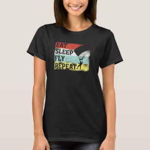 Skydiving Eat Sleep Fly Repeat Parachute Paraglide T-Shirt