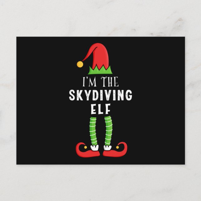 Skydiving Elf Christmas Matching Family Gift Postcard (Front)