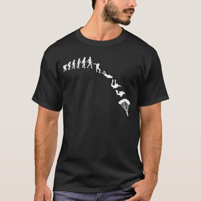Skydiving Evolution Skydiver  Parachute BASE Jump  T-Shirt (Front)