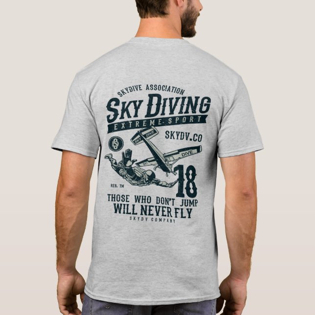 Skydiving Extreme Sport T-Shirt (Back)