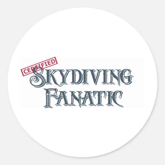Skydiving Fanatic Classic Round Sticker (Front)