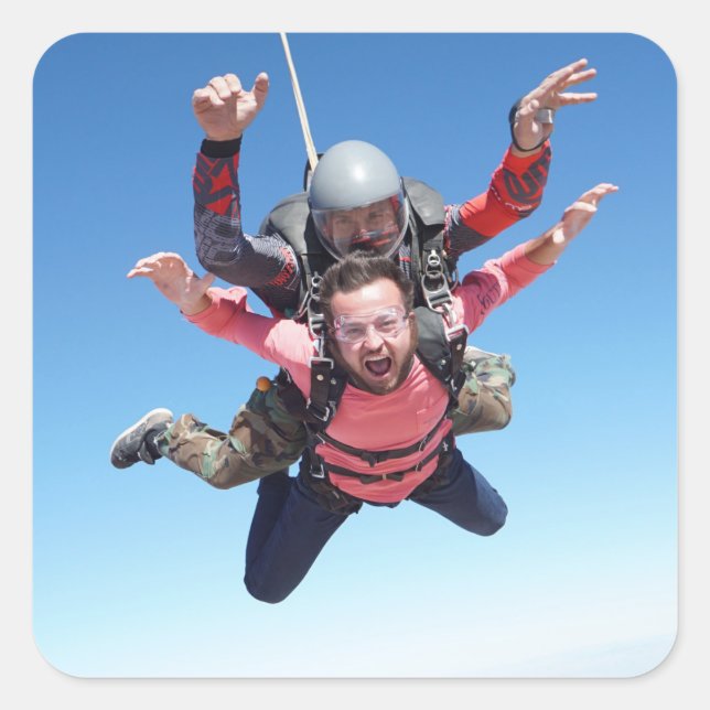 Skydiving Fun Square Sticker (Front)