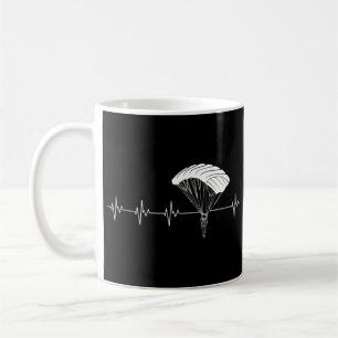 Skydiving Heartbeat Skydiver Parachuting Lover Coffee Mug
