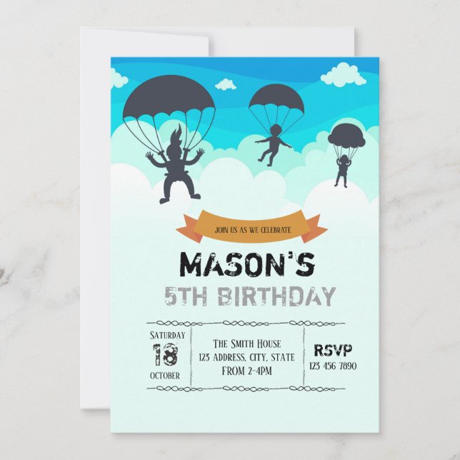 Skydiving invitation (Front)