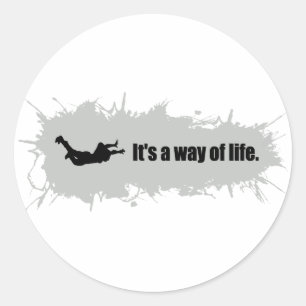 Skydiving is a Way of Life Classic Round Sticker
