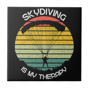 Skydiving Is My Therapy Ceramic Tile