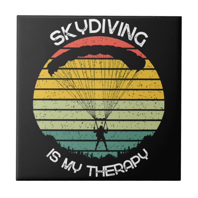 Skydiving Is My Therapy Ceramic Tile (Front)