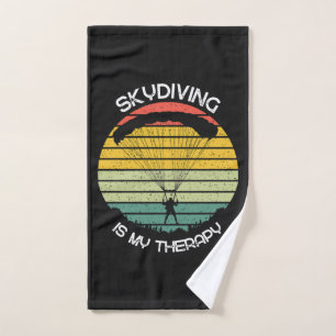 Skydiving Is My Therapy Hand Towel