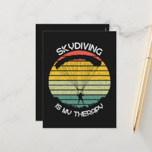 Skydiving Is My Therapy Holiday Postcard