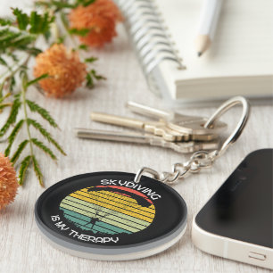 Skydiving Is My Therapy Key Ring