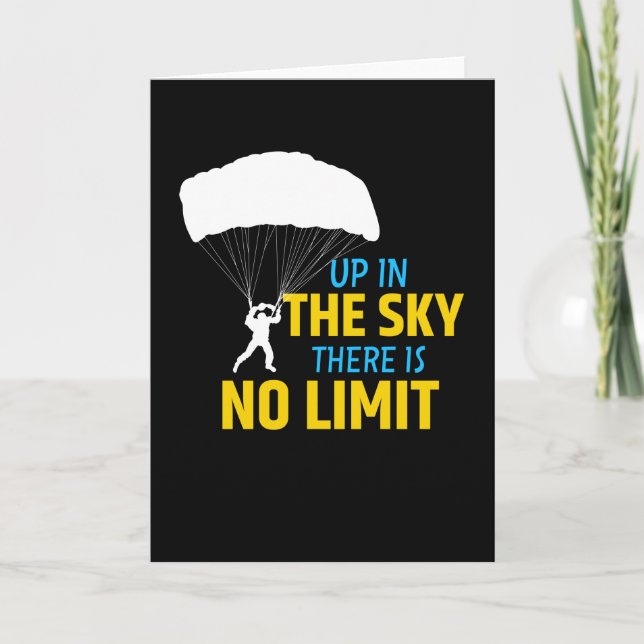 Skydiving No Limit In Sky Skydiver Parachute Card (Front)