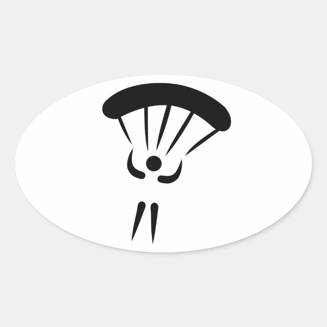 Skydiving parachute oval sticker (Front)