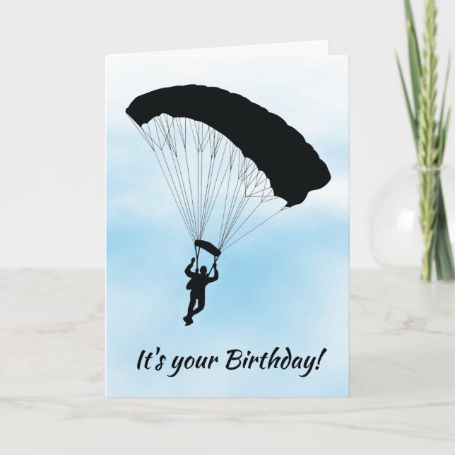 Skydiving Parachuting Design Birthday Card (Front)