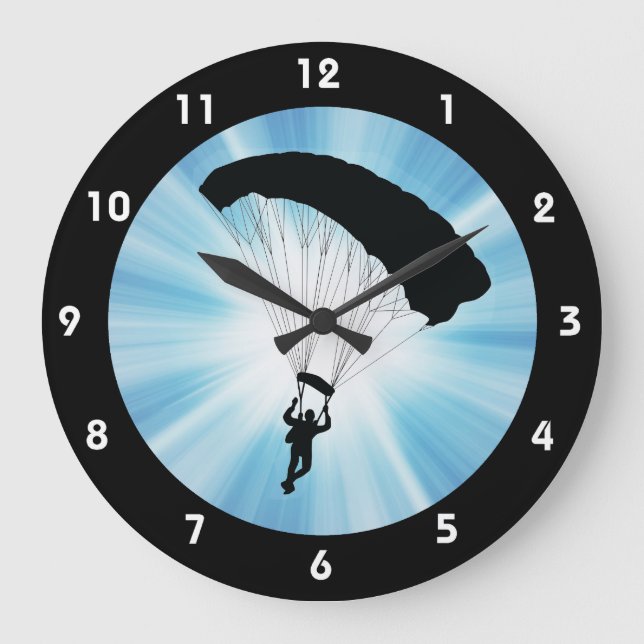 Skydiving Parachuting Design Wall Clock (Front)