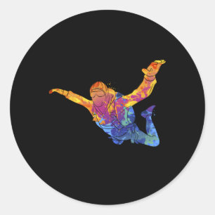 Skydiving Parachutust Extreme Sport Classic Round Sticker