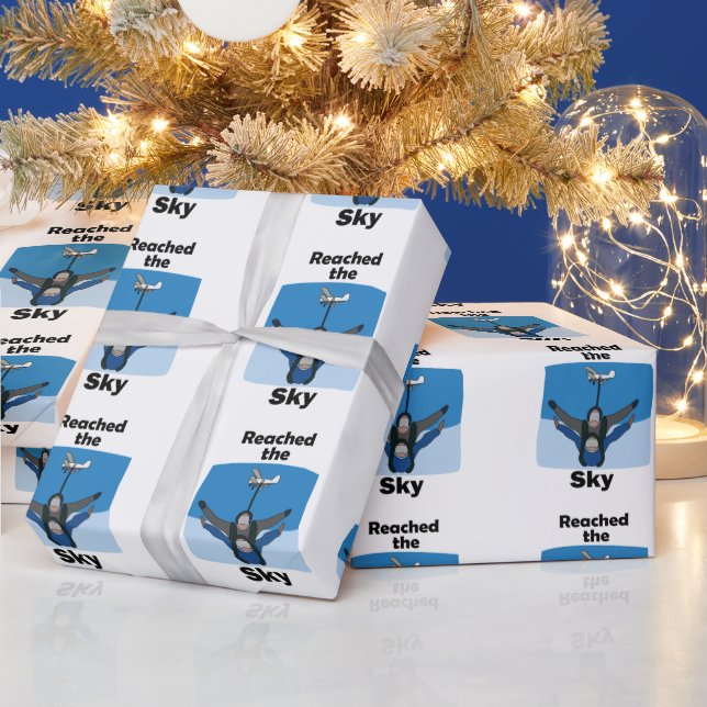 Skydiving Reached The Sky Skydiver Wrapping Paper (Holidays)