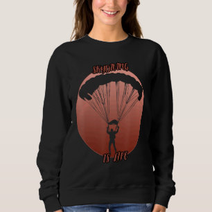 Skydiving Shadow In A Red Circle Sweatshirt