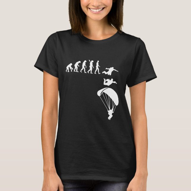 Skydiving Shirt Skydiving Evolution Funny Parachut (Front)