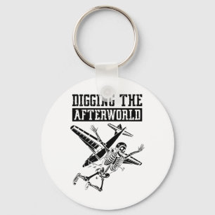 Skydiving Skeleton Surfing - Parachuting Sky Skydi Key Ring