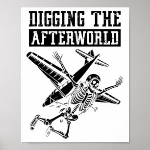 Skydiving Skeleton Surfing - Parachuting Sky Skydi Poster