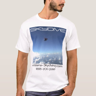 skydiving skydive parachute clouds logo T-Shirt