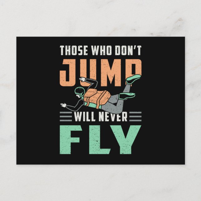 Skydiving Skydive Skydiver Jump Retro Funny Gift Postcard (Front)