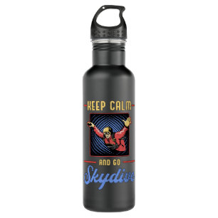 Skydiving Skydiver Retro Keep Calm Funny Gift 710 Ml Water Bottle