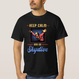 Skydiving Skydiver Retro Keep Calm Funny Gift T-Shirt