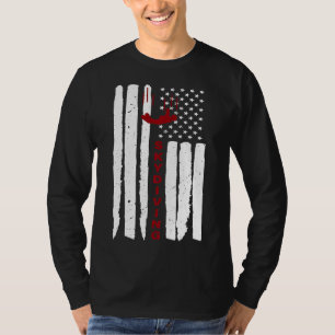 Skydiving Skydiver Usa Flag Retro Gift For Sky Div T-Shirt