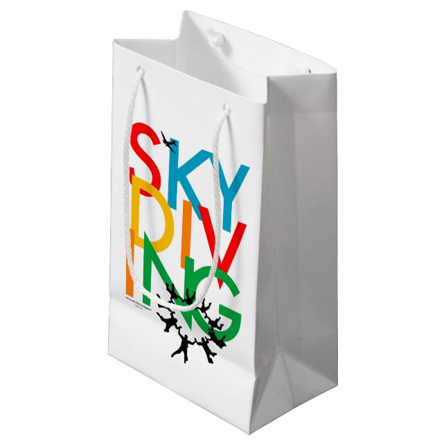 Skydiving Small Gift Bag (Front Angled)