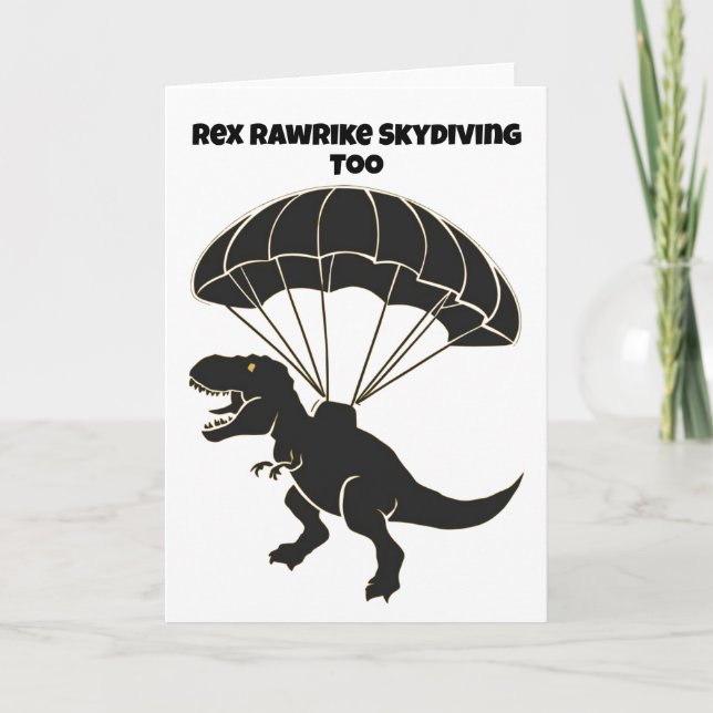 Skydiving T-rex Card (Front)