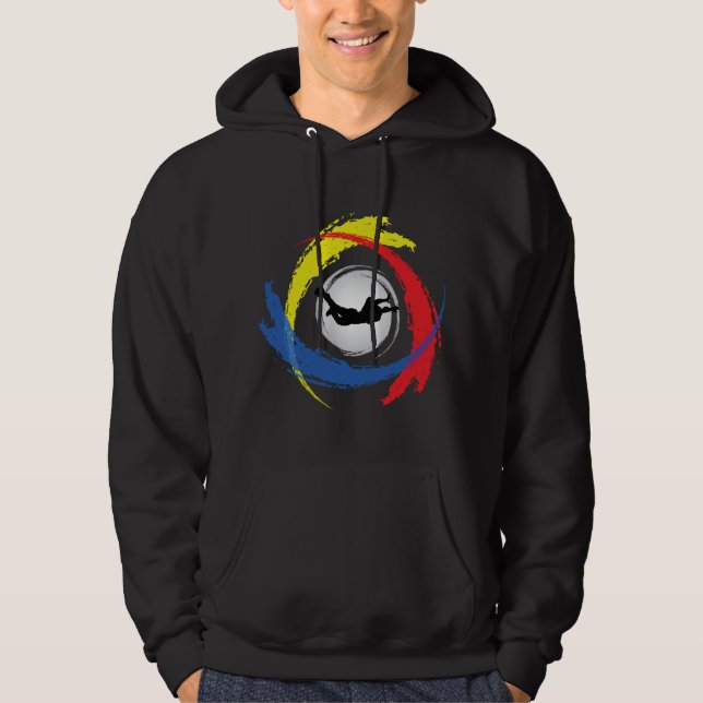 Skydiving Tricolor Emblem Hoodie (Front)