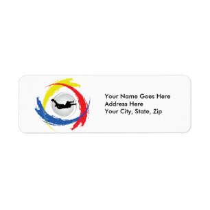 Skydiving Tricolor Emblem Return Address Label