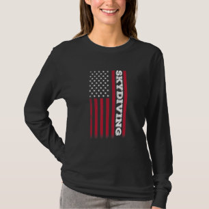 Skydiving Usa Flag American Flag Skydiver T-Shirt