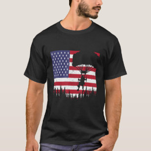 Skydiving Vintage American Flag Funny Skydiver Sky T-Shirt