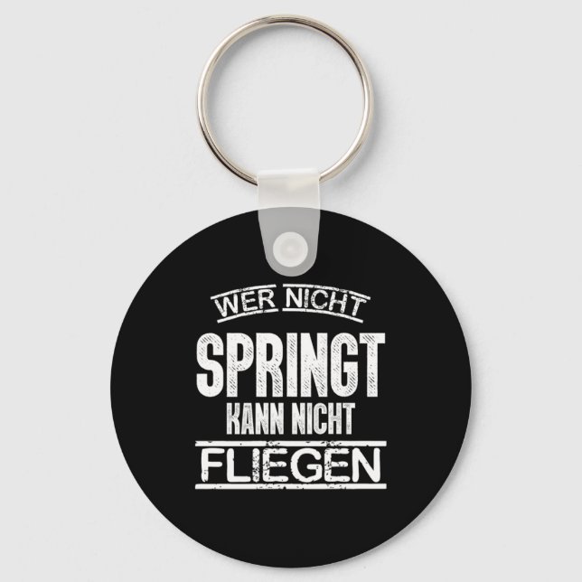 Skydiving Wingsuiting Skydivers Paragliding Parach Key Ring (Front)