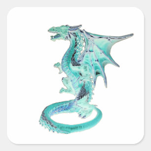 Skye Blue Dragon  Square Sticker