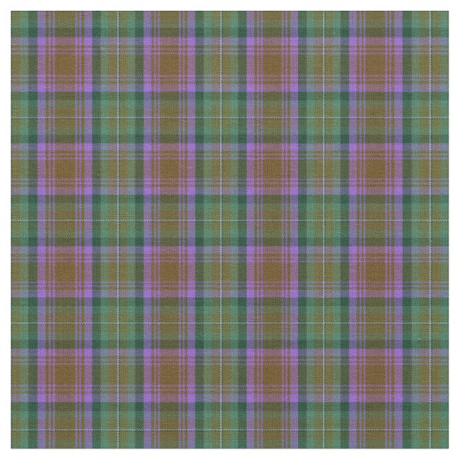 Skye Green Violet Earth Tartan Plaid Fabric (Close Up)