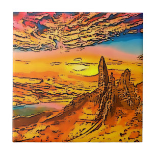 Skye old man of storr Scotland Ceramic Tile
