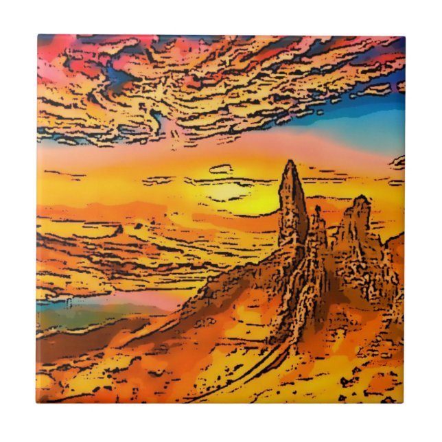 Skye old man of storr Scotland           Ceramic Tile (Front)