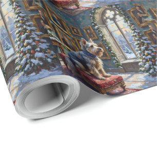 Skye Terrier Christmas Castle Gallery Holiday Wrapping Paper