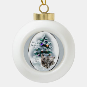 Skye Terrier Christmas Ceramic Ball Christmas Ornament